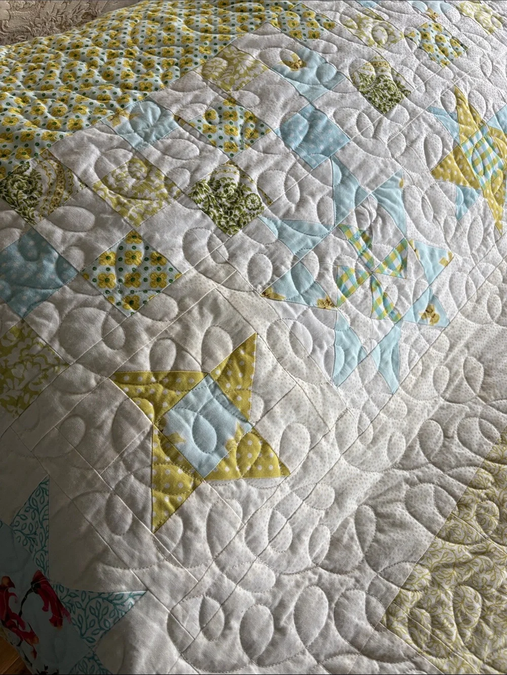 Patchwork Quilt Queen Size  Hand Made  EUC